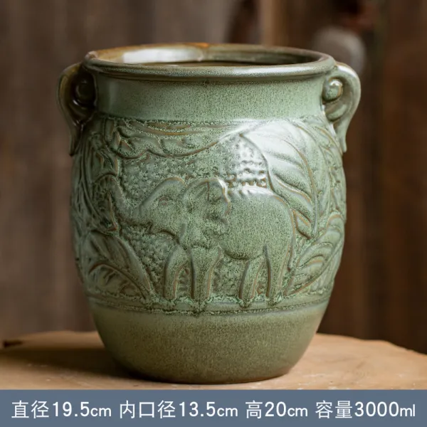 스님 화분 노 말뚝 특대호 고기구이 복고 녹식 디어 유럽식, 브라운 점장 추우천 이미지컷 타입 빅
