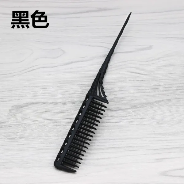 다담컴퍼니 세 줄 장단 이빨 올림머리 도발함 묶음 때리다 털빗 전업 머리미용 스타일링 내열 꼬리 자, 블랙