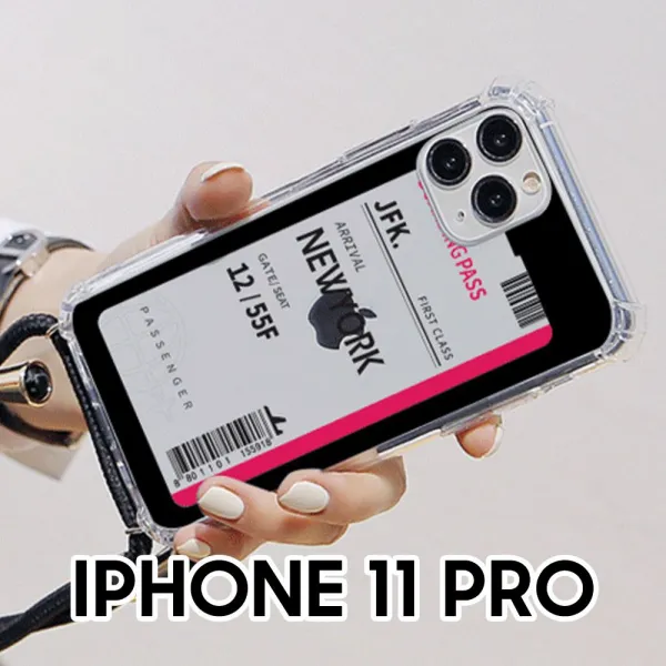휴대용 에어플레인티켓 아이폰11 Pro 폰스트랩 케이스~~