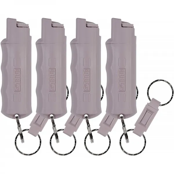 SABRE RED Pepper Spray Keychain(빠른 접근을 위한 퀵 릴리즈 포함) - 경찰력 OC 스프레이 정확한 조준을 위한 손가락 그립, 단일옵션