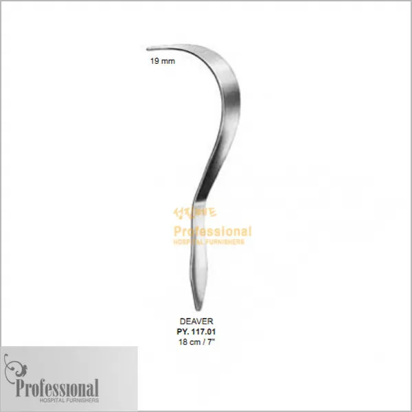 [개창기구] PROFESSIONAL 디버리드렉타 18cm 19mm (DEAVER RETRACTOR FLEXIABLE) PY-117.01, 1개