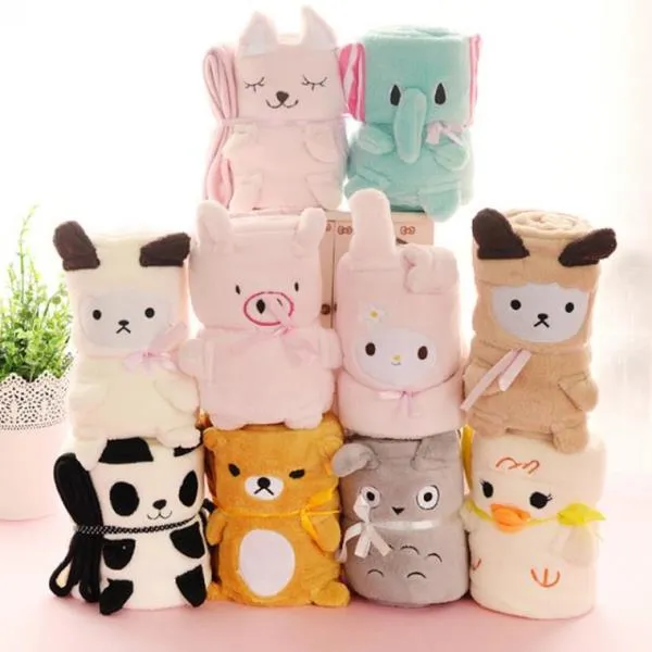 Hit 무릎담요 베게 이불 캐릭터애니멀 답례품 핑크토끼