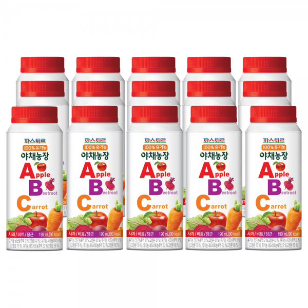 파스퇴르 100%유기농 야채농장 Abc주스 190ml 15팩