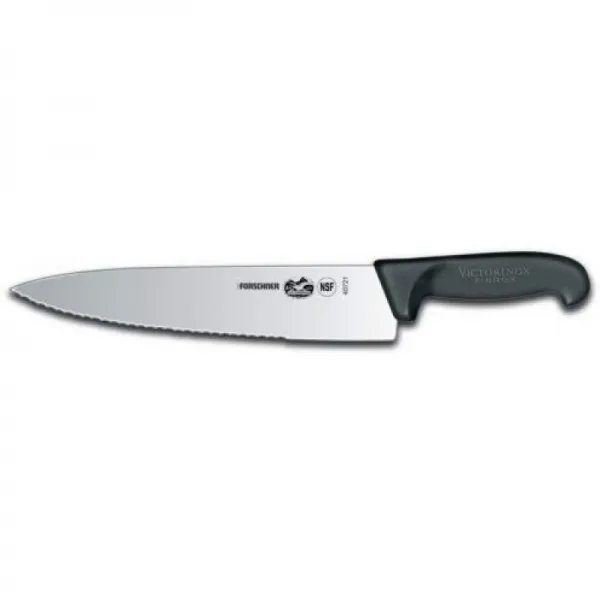 Victorinox 칼 붙이 10 인치 물결 모양 / 스트레이트 에지 샌드위치 나이프 블랙 피 브룩스 핸들