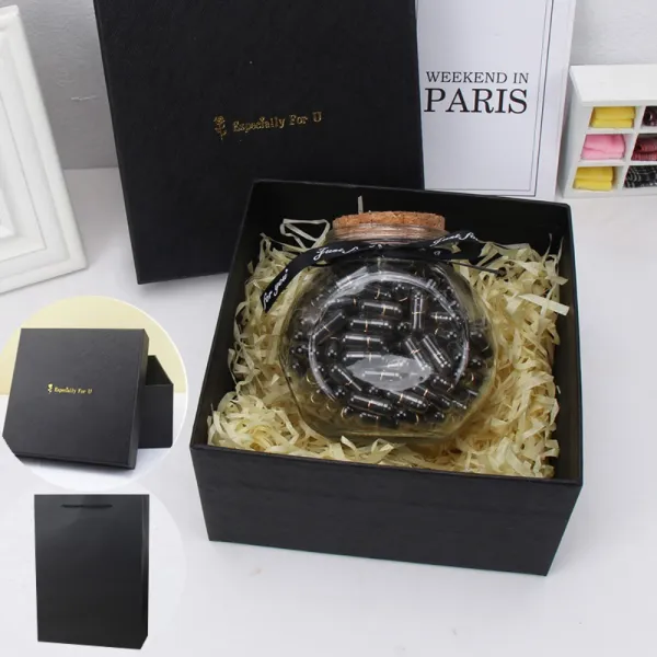 캡슐편지 악얄편지 선물편지, 【334 블랙 캡슐】 중병 + 선물 상자 포장