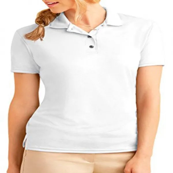 Gildan Performance Womens 4.7 oz. Jersey Polo (G448L)- WHITE M 길단 퍼포먼스 여성 133.2g. 저지 폴로 (G448L)-화이트, null세트
