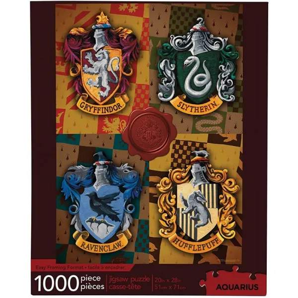 물병자리 Harry Potter Puzzle House Crests (1000 Piece Jigsaw Puzzle) - 공식적으로 허가된 Harry Pot, 단일옵션, 1