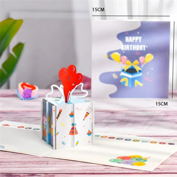 소녀를 위한 생일 축하 카드, 아내 남편 3d 생일 케이크 팝업 인사말 카드 엽서 봉투와 선물인사말 카드 봉투, 생일 선물 상자