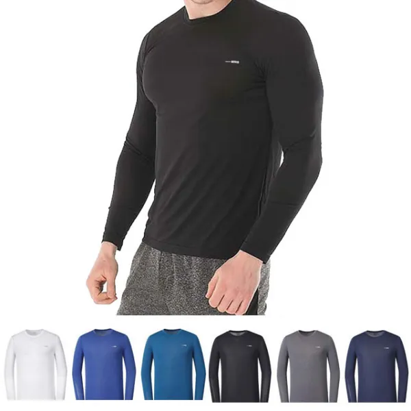 엘비오 자외선차단 남자 여름긴팔 쿨티 냉감티 기능성 스포츠티 냉장고티 긴팔 티셔츠 블랙