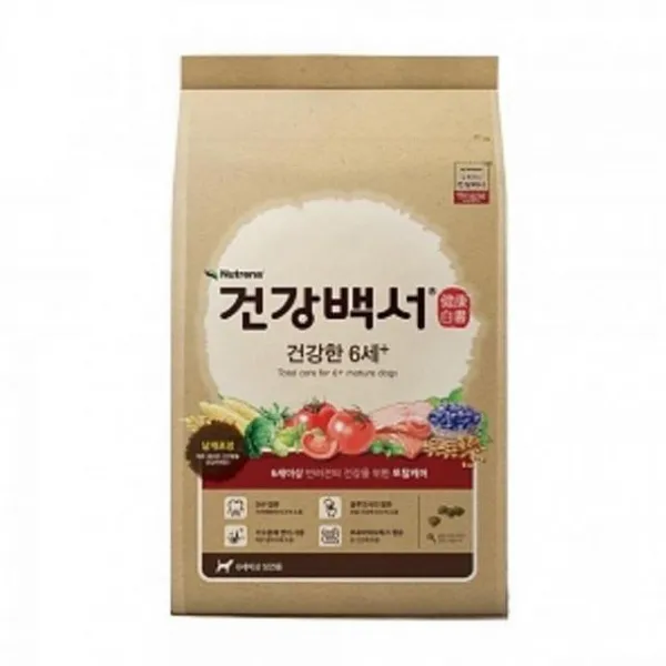 차이나차차 강아지 애견사료 건강백서 6세이상 토탈케어 300gx20 시니어 사료 1