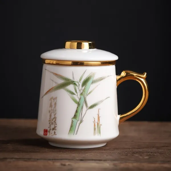 104431 차 세트 사무실 싱글 게스트 컵 분리 위생적 세련된 찻잔 물질적 관심 고층 사무실 컵 선물 상자