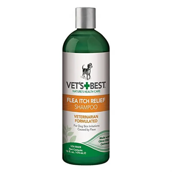 Vet's Best Flea Itch Relief Dog Shampoo 16 Oz 수의사의 최고의 벼룩 가려움증 개 샴푸 453.6g 1