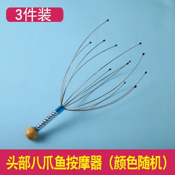 브러쉬겸 마사지건 두피가려울때 셀프마사지도구 시원한마사지 두피샴푸브러쉬 탈모에도움되는 두피각질제거하기 부모님마사지해주기 두피마사지기 문어발 공부하다사용하는 조용한 셀프로근육풀기, 단일사이즈, 머리문어3 세트 (색상 랜덤 제공)