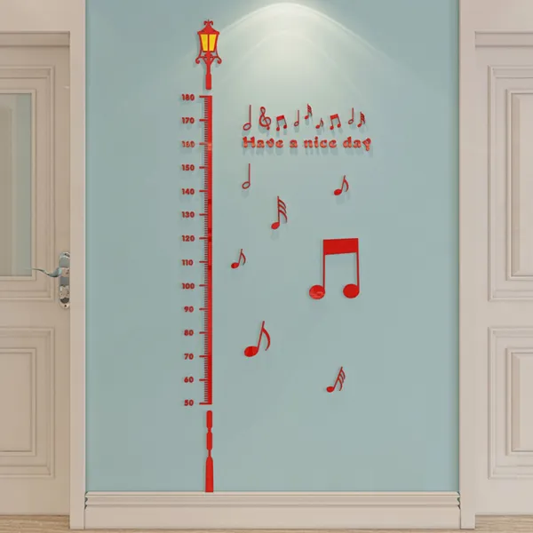 Nov.21 659번 기린 키 3d 입체 키 벽 어린이 방 배경 벽면 장식 아크릴Z, 빨 간 막대기 + 미 디 엄 램프 (음표 포함)