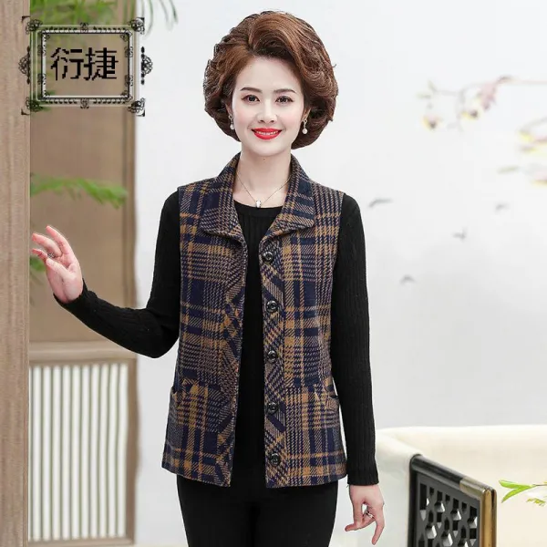 가을 숏 모직 중노년기 베스트 룩 4050대 민소매 나시