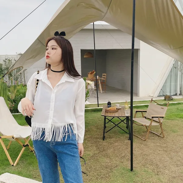 S고깃집 빅사이즈 여성의류 블라우스 뚱뚱한 감복 와이드 루즈핏 여름옷