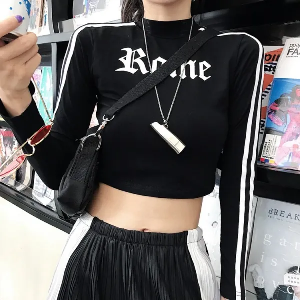 GB1004 여성 봄 여름 후드 크롭티 배꼽티 하이웨스트 숏