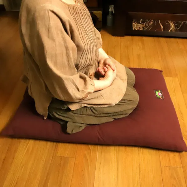 연꽃수 고급 절방석 60X90 108배방석 명상 기도 좌복 두꺼운 큰방석 신도 일반 불교, 밤색