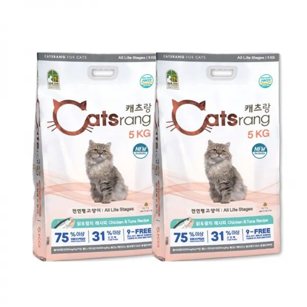 캐츠랑 전연령 올라이프 고양이 건식사료 2p, 5kg, 닭 앤 참치