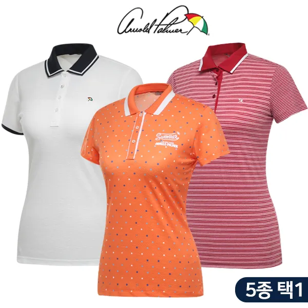 ★균일 [아놀드파마] 한여름 COOL 냉감 여성 카라넥 반팔티셔츠 BEST 5종 택1/골프웨어_AP250678, 3번 ALM8KL18 오렌지_OR