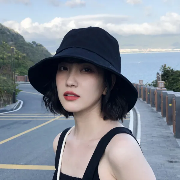 남녀공용 벙거지 모자 인스 어민 모자 여하일계 레트로 블랙 선캡 춘추한류