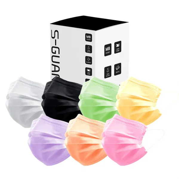  무료배송 국내생산 공장직송 시원한 Mb필터 컬러마스크 스마트가드 50매입 일회용마스크 데일리마스크 숨쉬기편하고 귀편한 다양한 색상 레인보우컬러 예쁜마스크 그린 50매