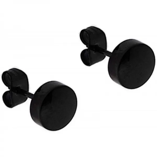 까만 스테인리스 환상 둥근 갱도 마개 포스트 장식 못 귀걸이 6mm