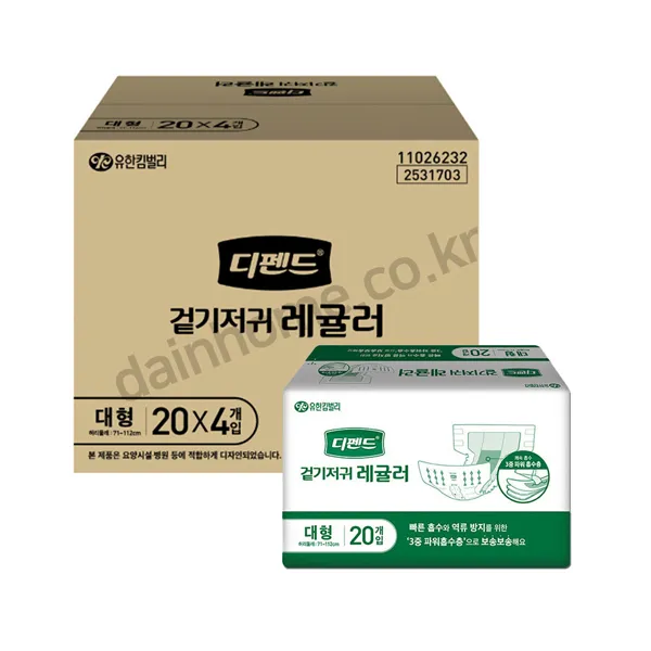 디펜드 겉기저귀 레귤러 대형 20매x4팩 1박스, 4팩, 20매입