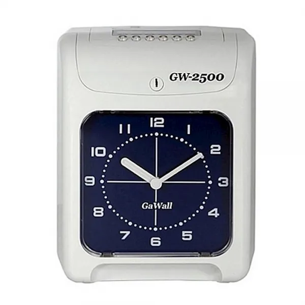 아날로그 출퇴근기록기 GW 2500 소형LCD 시간자동전환 멜로디기능 지각조퇴양색구분, 1개