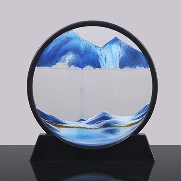 삼후 모래시계 흐르는 모래 액자 유사화 인테리어 장식품, 블루