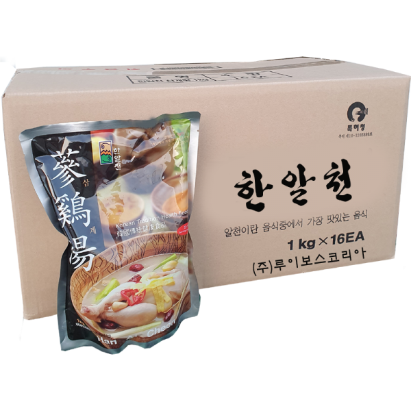 한알천 삼계탕 레토르트 1kg 16개 1박스 업소용 식당용