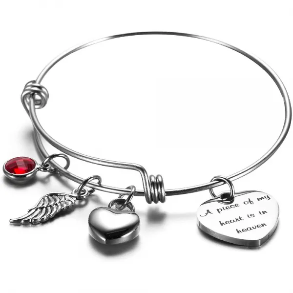 Amist 재 기념품 동정심 선물 여성 기념 화장 보석 재 매력 항아리 팔찌 A Piece Of My Heart