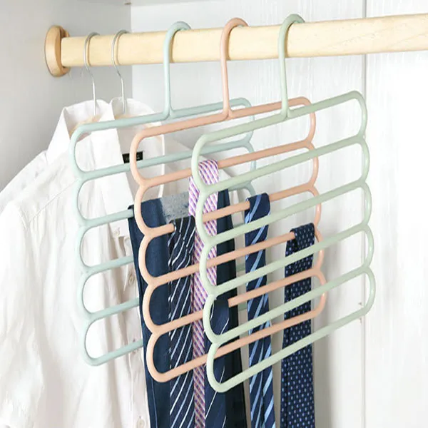 투엠샵 다용도 파스텔 5단 옷걸이 넥타이 스카프 베이지 1개