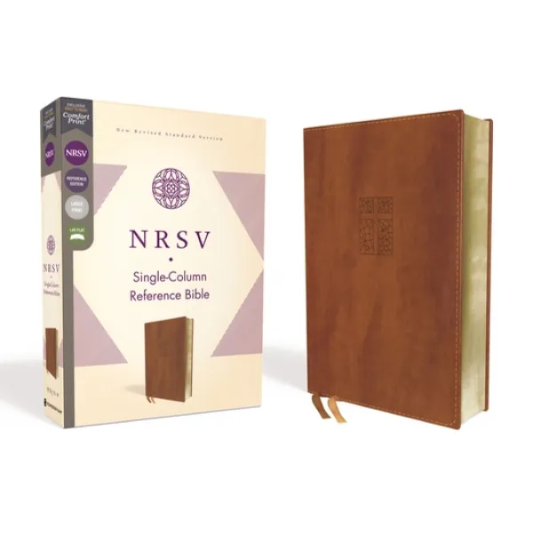 Nrsv Single-Column Reference Bible Leathersoft Brown Comfort Print Imitation Leather, Zondervan