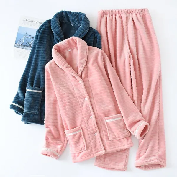 빅피플 홈웨어 Sa1694 투피스 빅사이즈 기모 커플잠옷