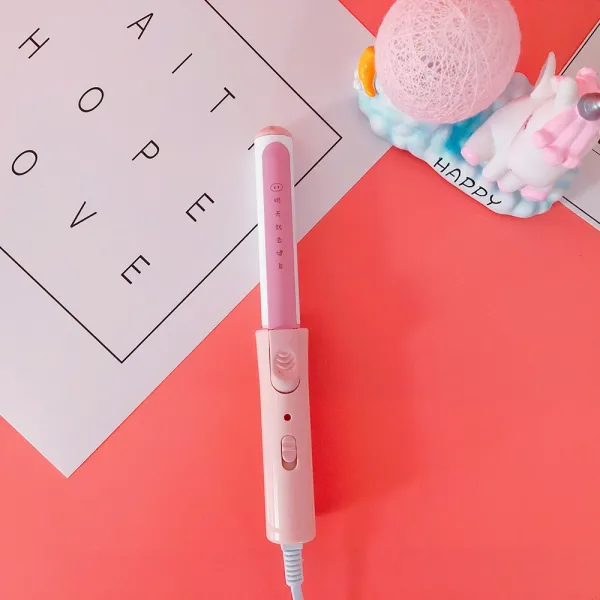 chinapnp0.6MP30 유선고데기 미니 휴대용 전기컬링 헤어아이롱 여성펌 스몰사이즈 소출력 앞머리 아이롱, 기본, T01-핑크