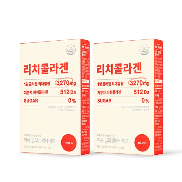 트루알엑스 리치 콜라겐 2박스 (4주분) 식약처 기능성 인정 최대 함량 3 270mg