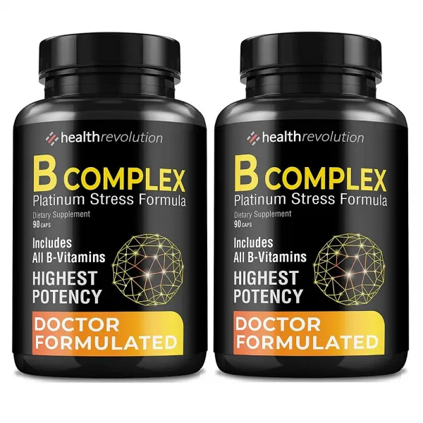 Health Revolution 헬스레볼루션 ALL 비타민B 슈퍼B 컴플렉스 90캡슐(병당 약3개월) 호모시스테인, 1mg, 2병