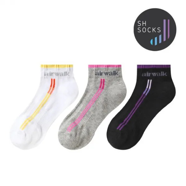 양말 덧 서한양말 에어워크 여성 라인테입 메쉬 스포츠 단목양말 3족 ㉿OD 1494D8 서한섬유