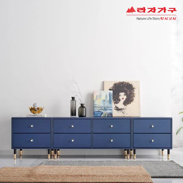라자가구 위드 루시 2000 거실장세트(서랍형) fn013 거실장, 네이비