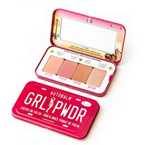 Thebalm Autobalm Grl Pwdr 뺨 팔레트 오래 지속되는 홍당무 및 하이라이트