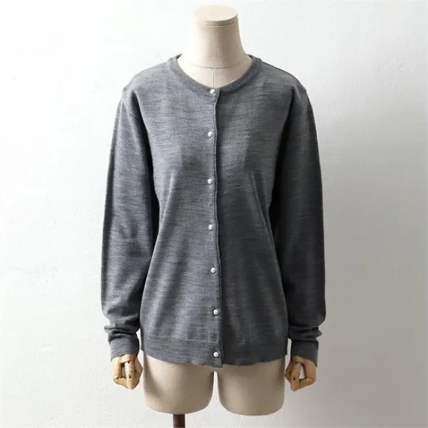  Sidmarket 진주 펄 라운드 니트 가디건 19d924j 빅사이즈 여성