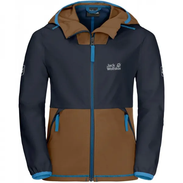 |Jack Wolfskin|S M L XL XXL 잭 울프스킨 보이즈 난기류 소년 소프트쉘 재킷 나이트 블루 128