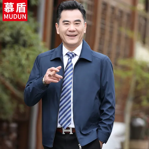 리빙리버 모둔 봄가을 계절 중년 얇은 캐쥬얼 카라넥 중노년층 4050대 아빠룩