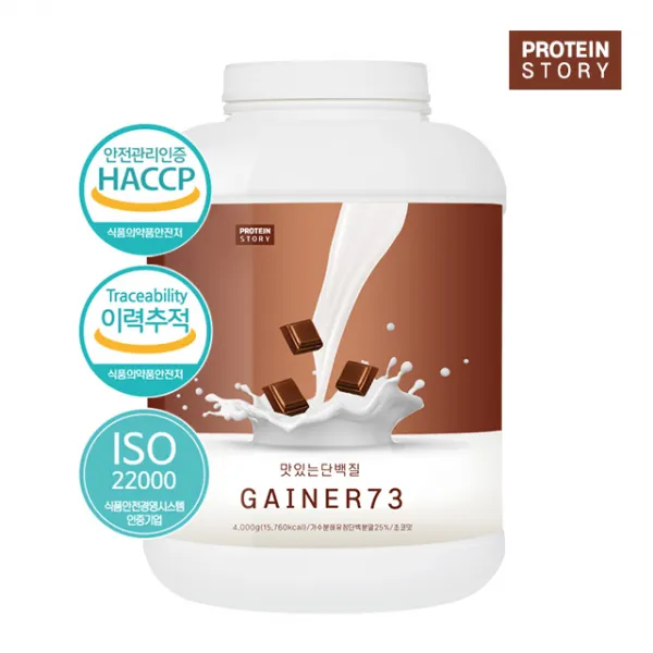 프로틴스토리 맛있는단백질 게이너73 4kg 초코 프로틴+탄수화물, 1개