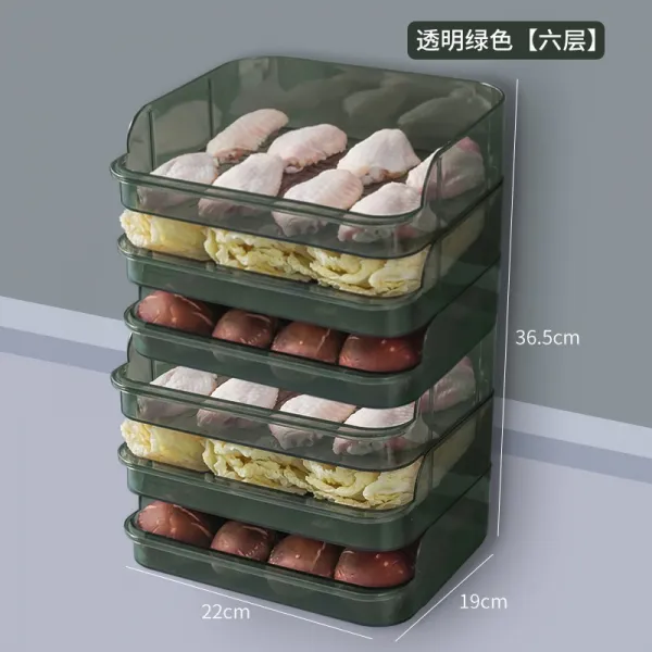 다기능채반 가정용 주방 배합 야채접시 덧붙이다 멀티 갖추다 볶음요리 신기 분리 자기식기 분격 신선로 4462462547, 6단 투명 그린