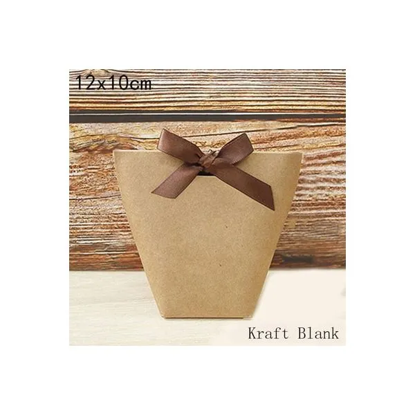 호환 5 20 50 100pcs 상류층 블랙 화이트 Bronzing Merci 사탕 상자 프랑스어 감사합니다 생일 파티 DIY 웨딩 부탁 선물 패키지, 12x10cm Blank Kraft_100pcs
