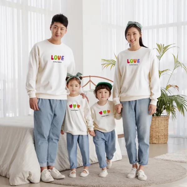 레터링맨투맨 패밀리룩 일가 세식구 네 봄 우주복 사진관 2297394270, 120cm, 화이트