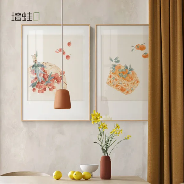 [kizuo] 벽개구리 새 거실 장식화 삼련화 곶감 여의 현관식당 걸개화 소파 배경 벽화, :35cm 50c