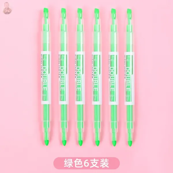 디바인 담색 반딧불 젤리 회사원 외톨이 멀티 눈짓을 함 네온 소녀마음, K20- 그린 6개 포장 코트형광펜